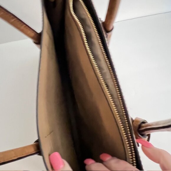 Michael Kors Croc Embossed Leather Adjustable Handbag Crossbody - Picture 7 of 16